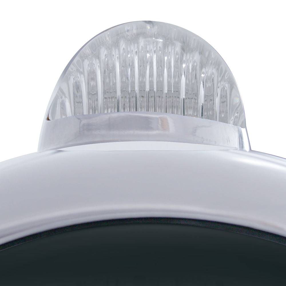 Stainless Steel Guide 682-C Headlight H4 With White LED & Dual Mode LED Signal - Clear Lens - View 2