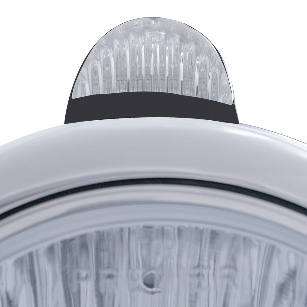 Black Guide 682-C Headlight H4 With White LED & Dual Mode LED Signal - Clear Lens - View 2