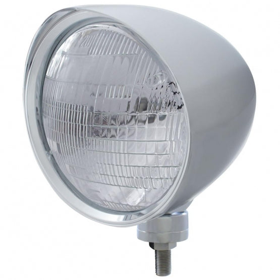 Chrome "Chopper" Headlight With Smooth Visor 6014 Bulb - View 1
