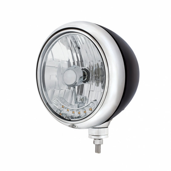 Stainless Guide 682-C Style Headlight H4 Bulb With 6 Amber LED - View 5