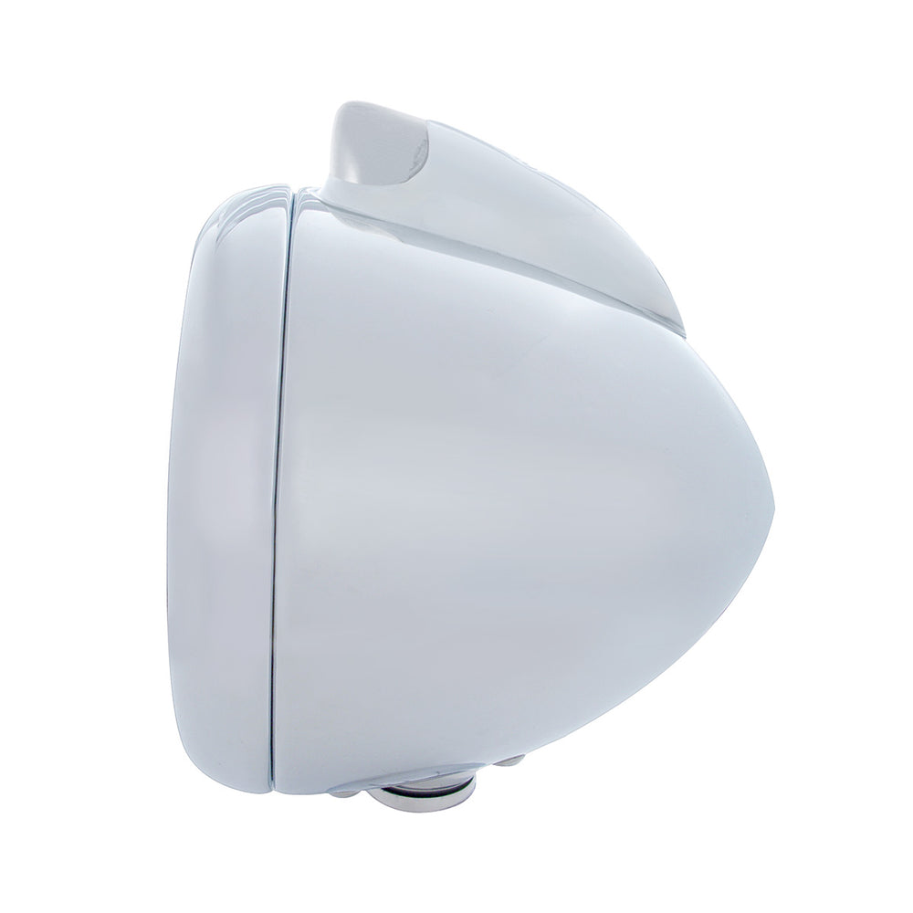 Stainless Steel Guide 682-C Headlight H4 With White LED & Original Style LED Signal - Clear Lens - View 2