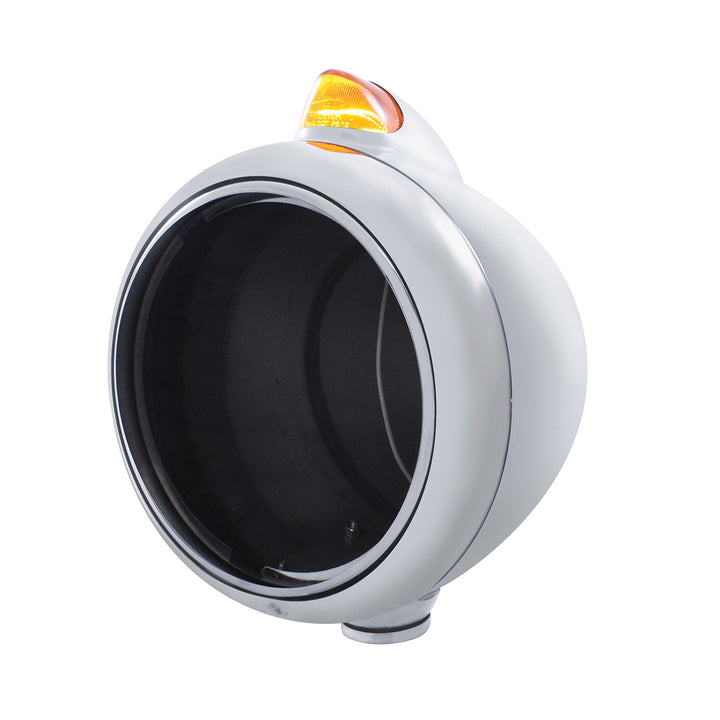 Chrome Guide 682-C Headlight No Bulb With Original Style LED Signal - Amber Lens - View 1