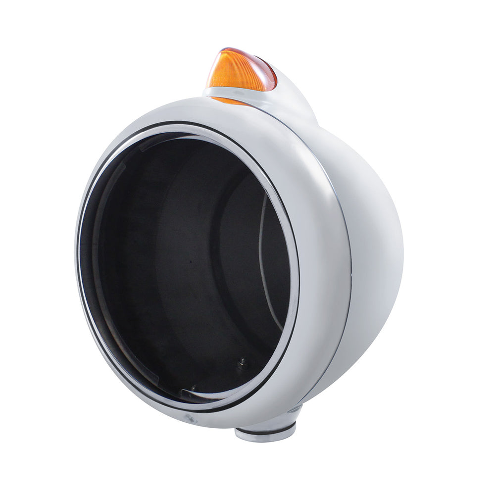 Chrome Guide 682-C Headlight No Bulb With Original Style LED Signal - Amber Lens - View 2