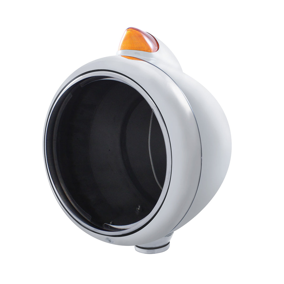 Chrome Guide 682-C Headlight No Bulb With Original Style LED Signal - Amber Lens - View 2