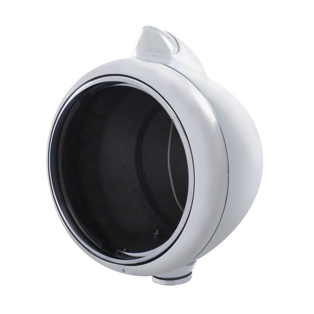 Chrome Guide 682-C Headlight No Bulb With Original Style LED Signal - Clear Lens - View 1