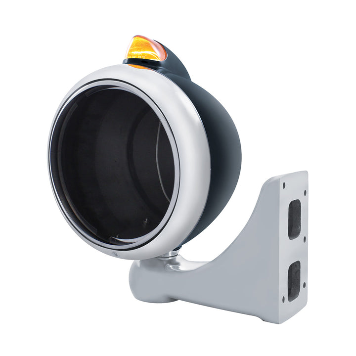 Black Guide 682-C Headlight No Bulb With Original Style LED Signal - Amber Lens - View 5