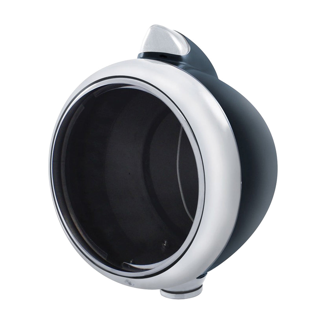 Black Guide 682-C Headlight No Bulb With Original Style LED Signal - Clear Lens - View 1