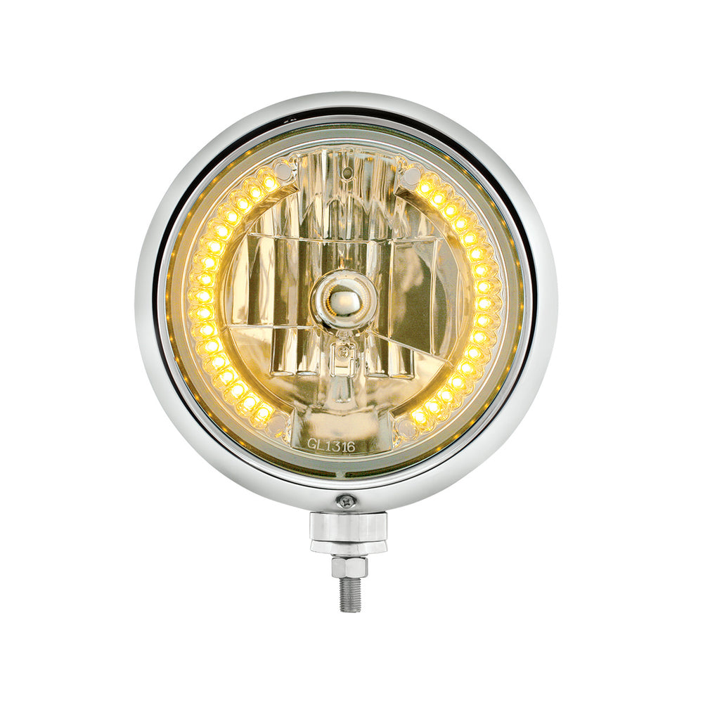 Black Guide 682-C Style Headlight H4 Bulb With 34 Amber LED - View 2