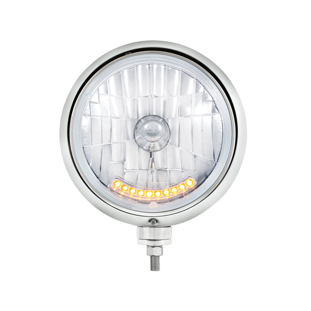 Black Guide 682-C Style Headlight H4 Bulb With 10 Amber LED - View 2
