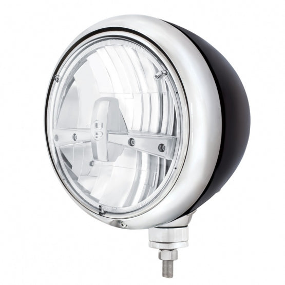 Black Guide Headlight 5 LED Bulb - Chrome - View 1