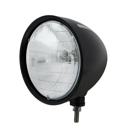 Black "Billet" Style Groove Headlight H6024 Bulb - View 1