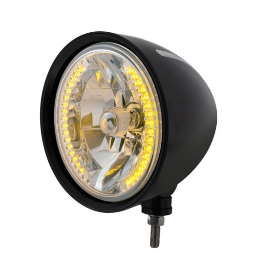 Black "Billet" Style Groove Headlight H4 Bulb With 34 Amber LED - View 1