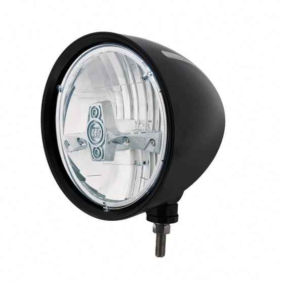 Black "Billet" Style Groove Headlight 5 LED Bulb - Chrome - View 1