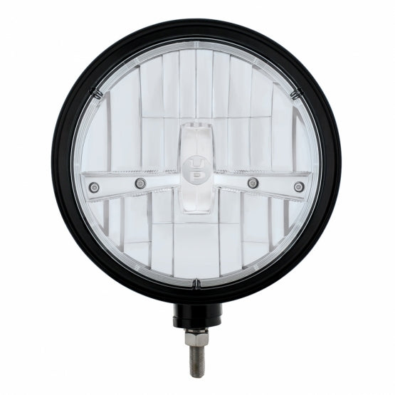 Black "Billet" Style Groove Headlight 5 LED Bulb - Chrome - View 2