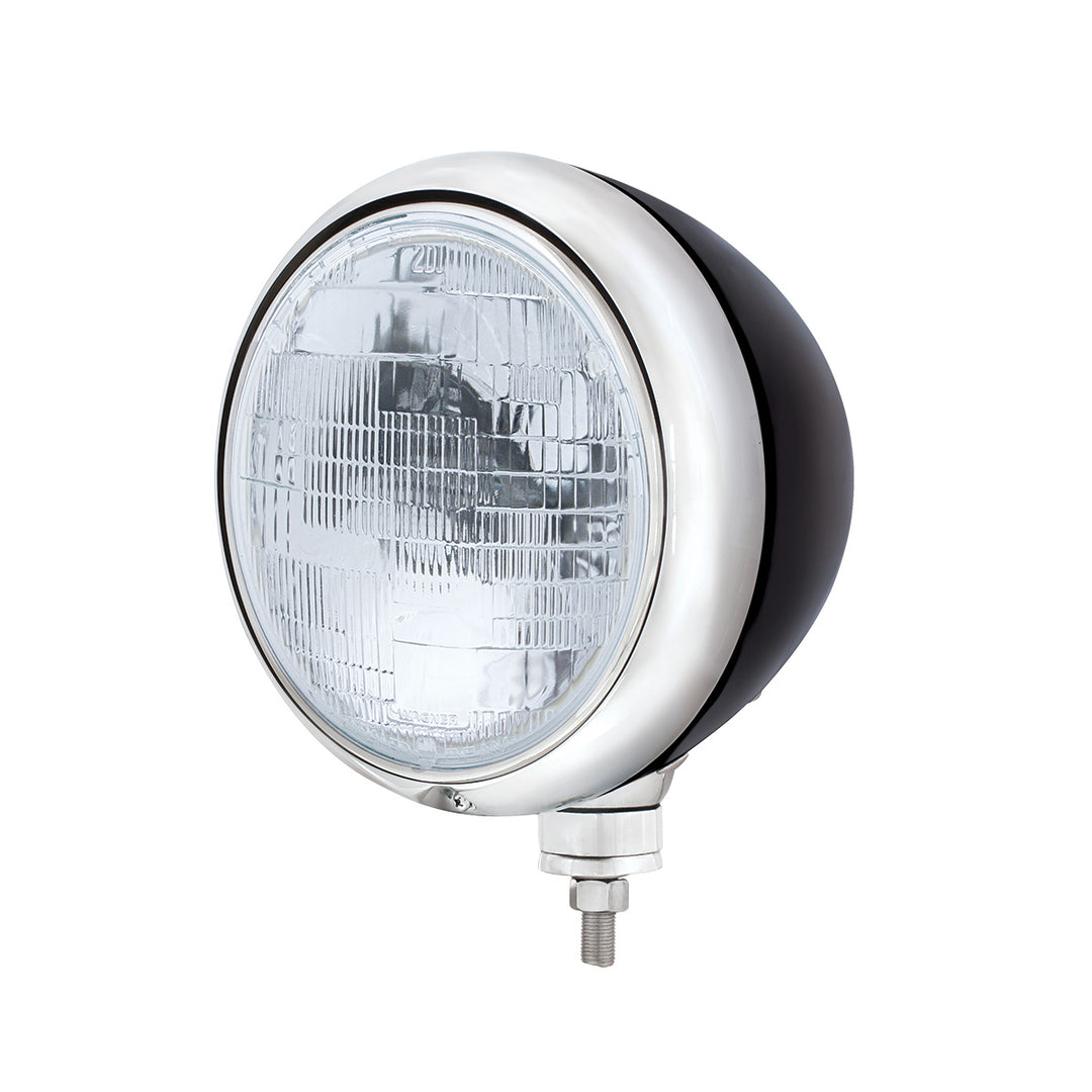 Black Guide 682-C Style Headlight With 6014 Type Sealed Beam Bulb - View 1