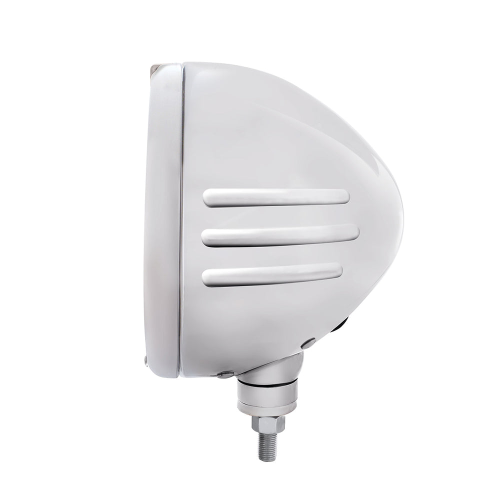 Stainless Steel Classic Embossed Stripe Headlight H6024 & Dual Mode LED Signal-Clear Lens - View 2