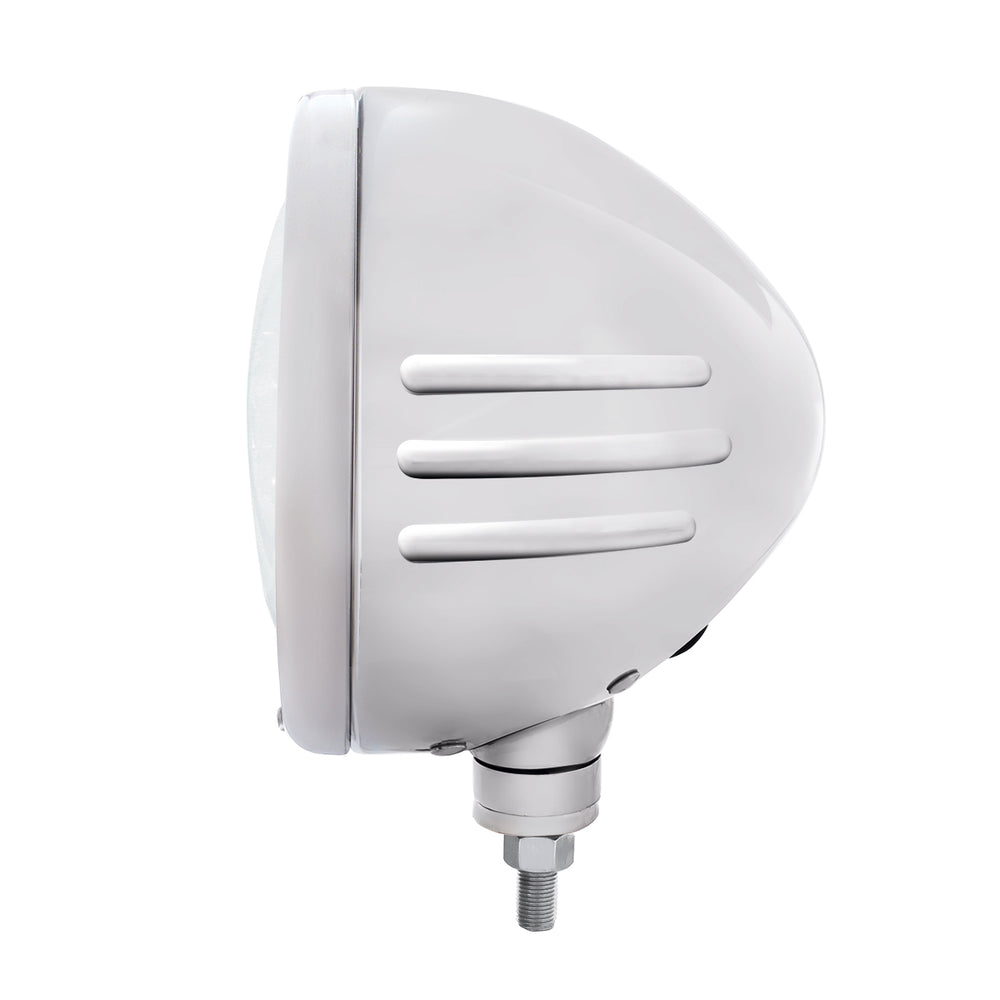 Stainless Classic Embossed Stripe Headlight Housing With 11 LED Crystal 7" Round Headlight - View 2