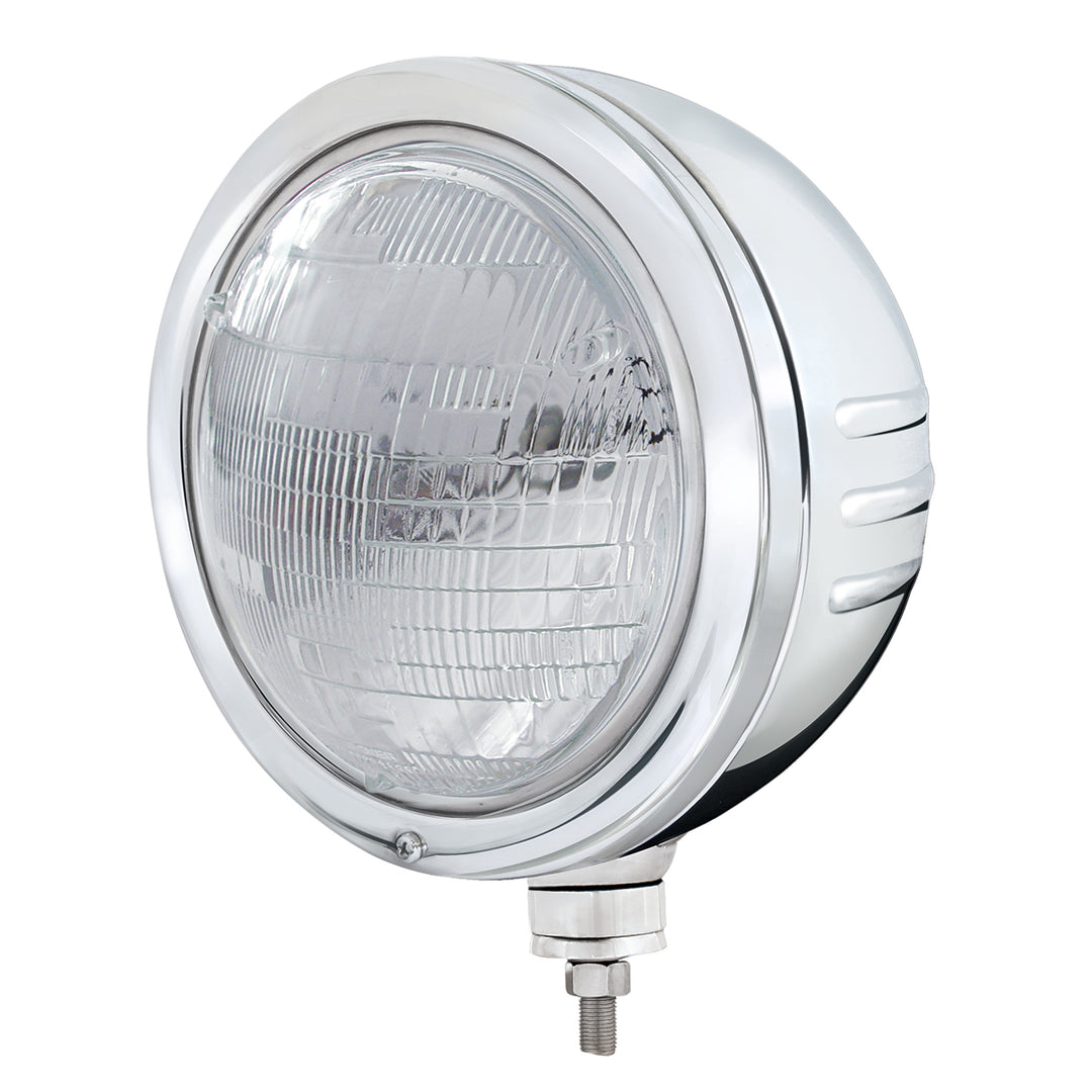 Stainless Bullet Embossed Stripe Headlight Housing With 6014 Seal Beam Headlight - View 1