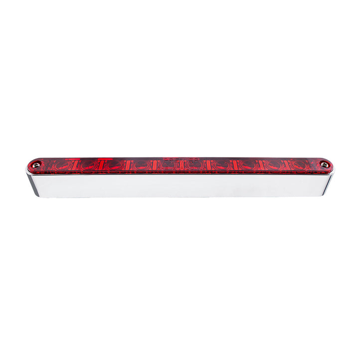 10 LED 9" Split Turn Function Light Bar With Bezel - Red LED/Red Lens - View 7