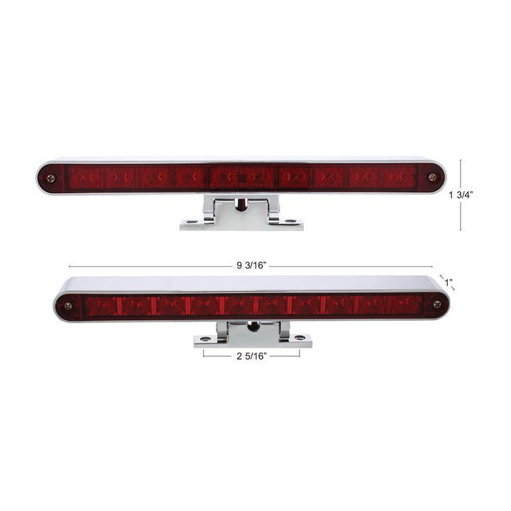 10 LED Dual Function 3rd Brake Light With Chrome Swivel Pedestal Base - Red LED/Red Lens - View 10