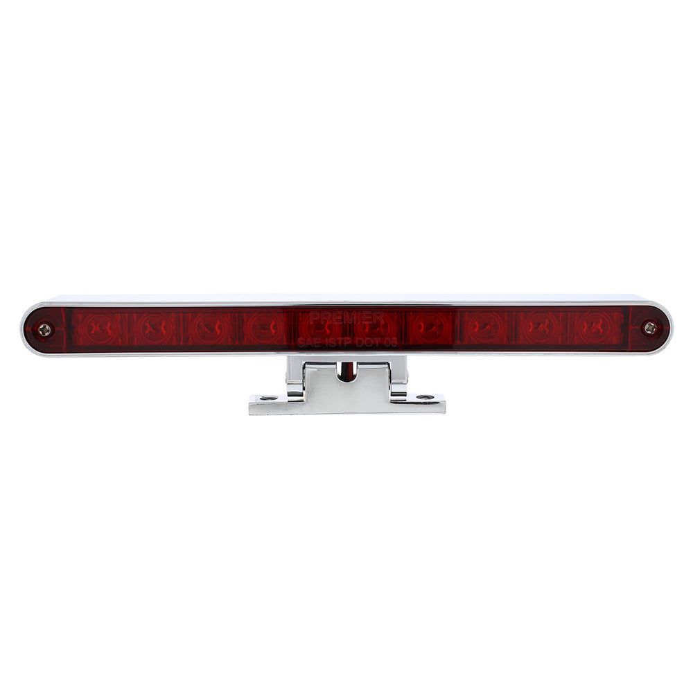 10 LED Dual Function 3rd Brake Light With Chrome Swivel Pedestal Base - Red LED/Red Lens - View 2