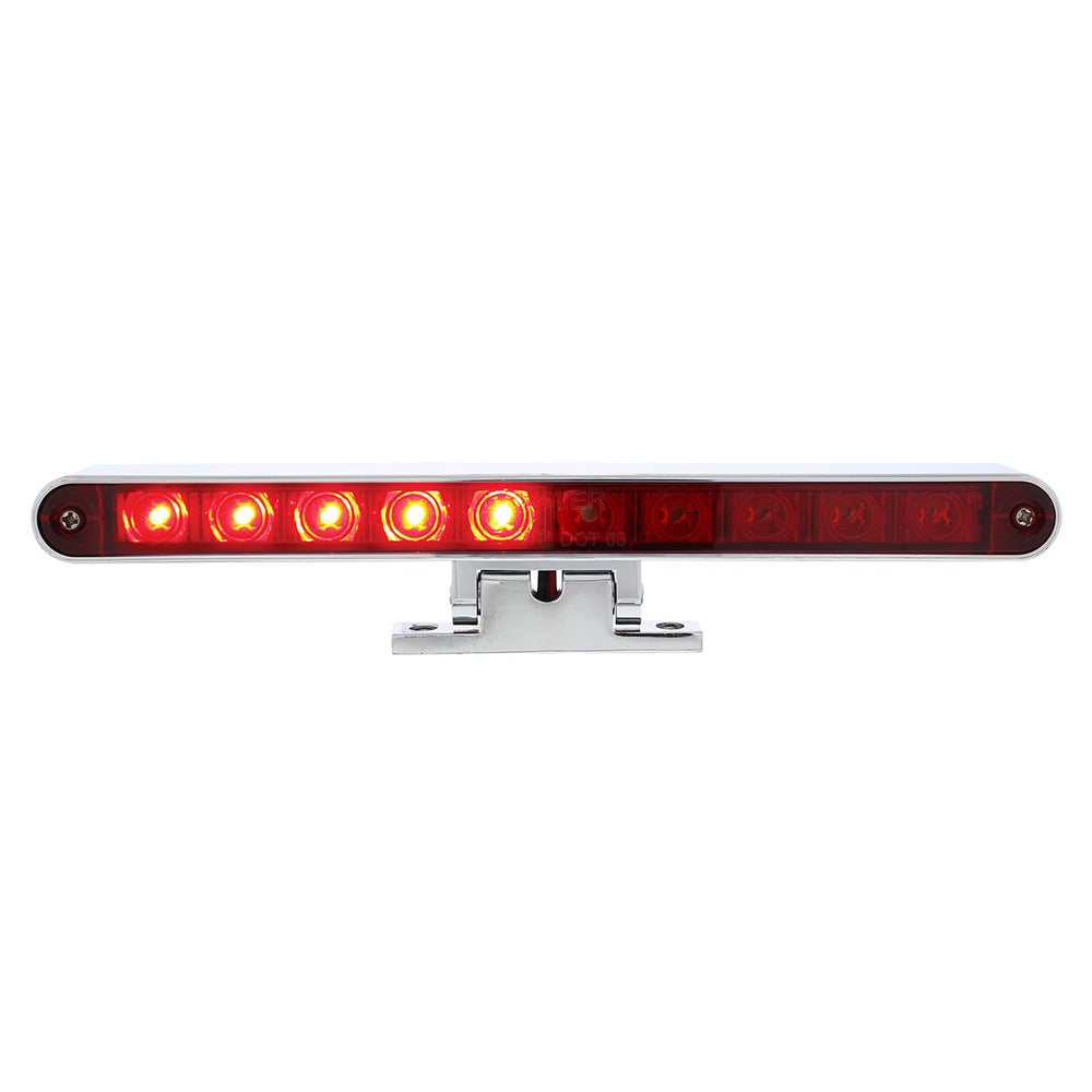 10 LED Split Function 3rd Brake Light With Chrome Swivel Pedestal Base - Red LED/Red Lens - View 2