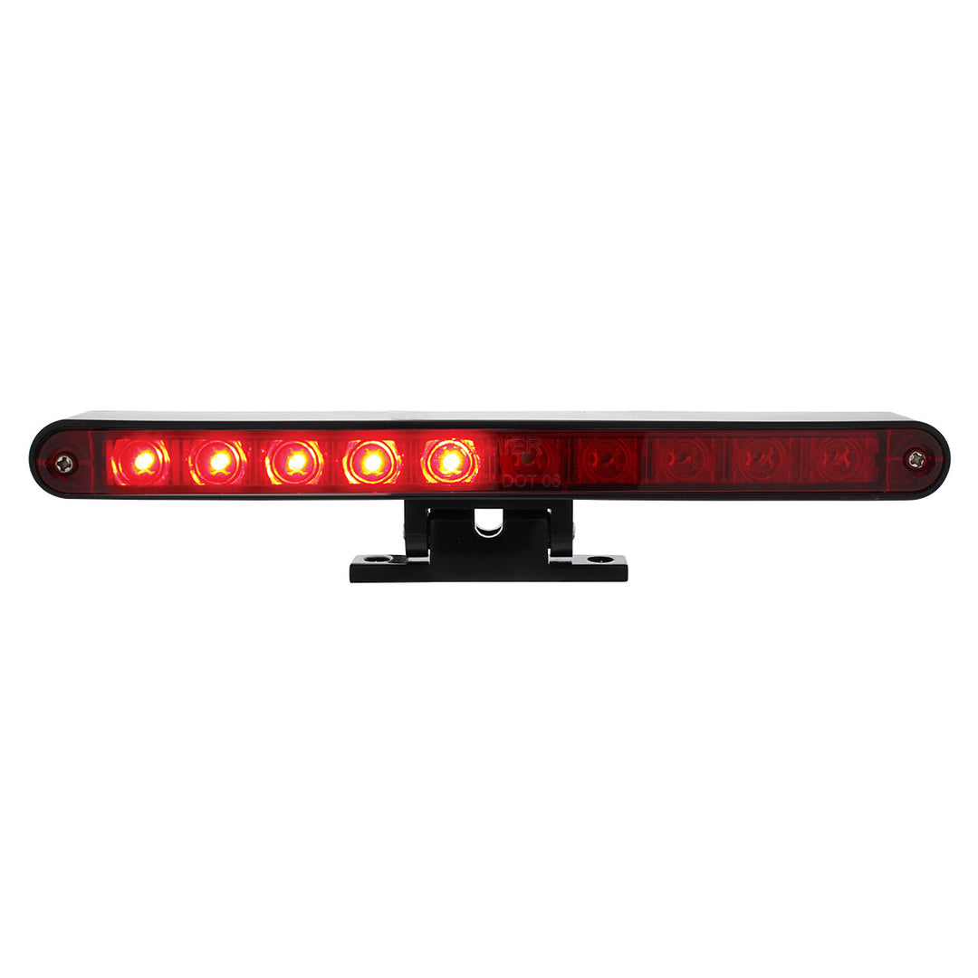 10 LED Split Function 3rd Brake Light With Black Swivel Pedestal Base - Red LED/Red Lens - View 1