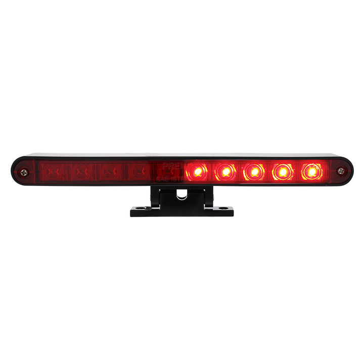 10 LED Split Function 3rd Brake Light With Black Swivel Pedestal Base - Red LED/Red Lens - View 2