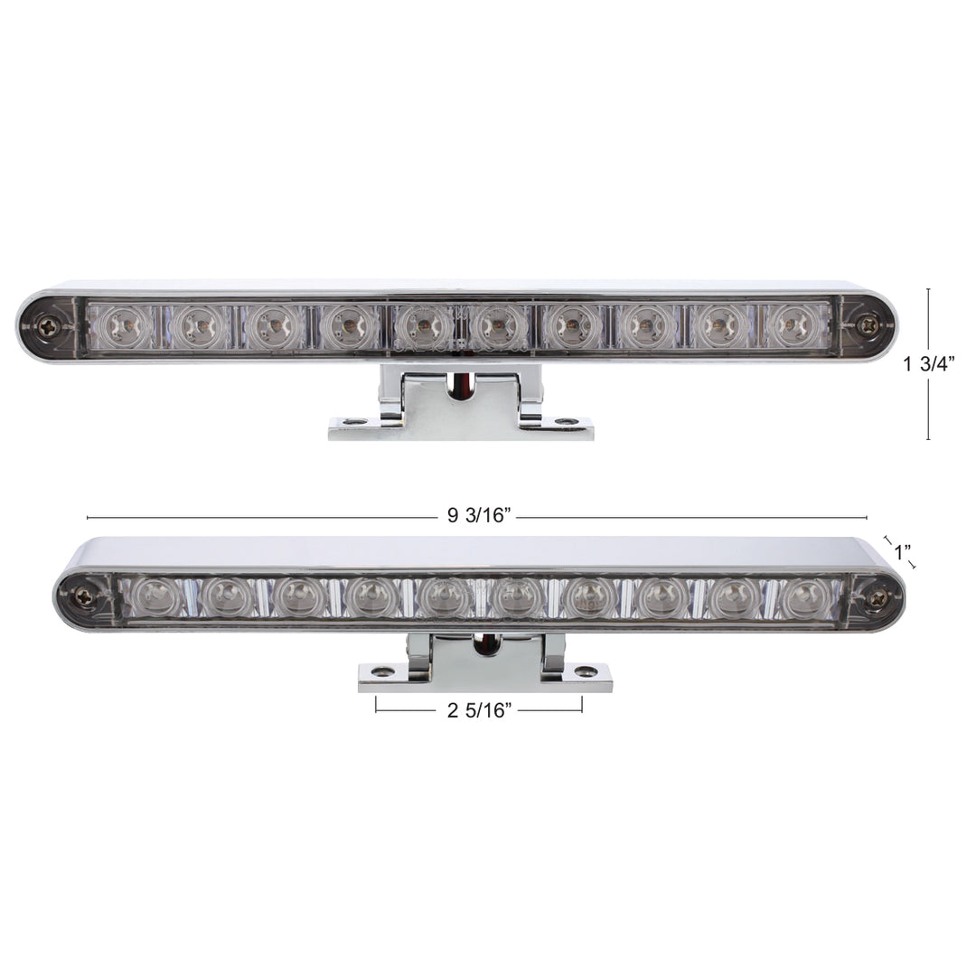 10 LED Dual Function 3rd Brake Light With Chrome Swivel Pedestal Base - Red LED/Clear Lens - View 10