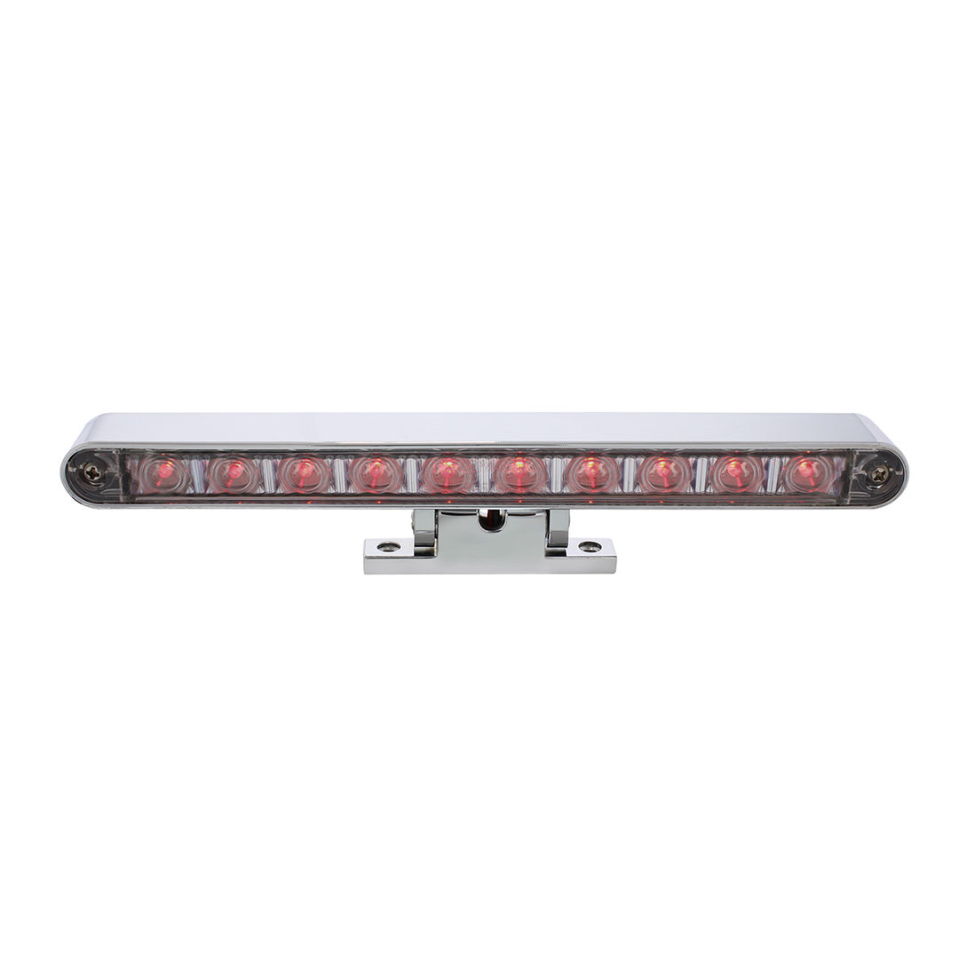 10 LED Dual Function 3rd Brake Light With Chrome Swivel Pedestal Base - Red LED/Clear Lens - View 3