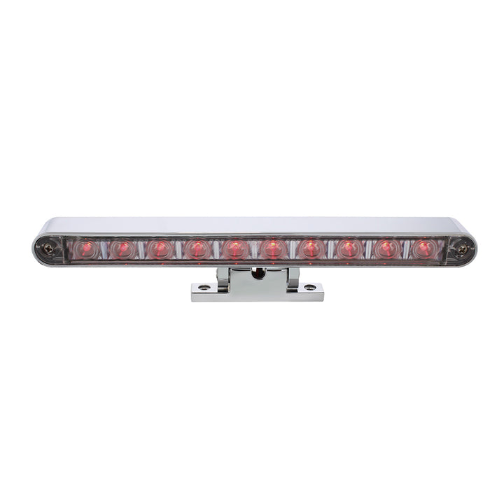 10 LED Dual Function 3rd Brake Light With Chrome Swivel Pedestal Base - Red LED/Clear Lens - View 3