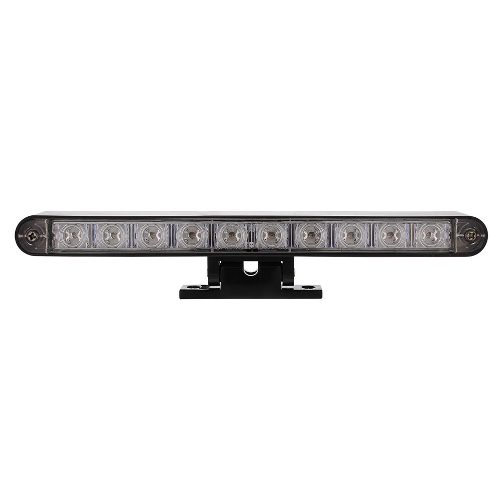 10 LED Dual Function 3rd Brake Light With Black Swivel Pedestal Base - Red LED/Clear Lens - View 2