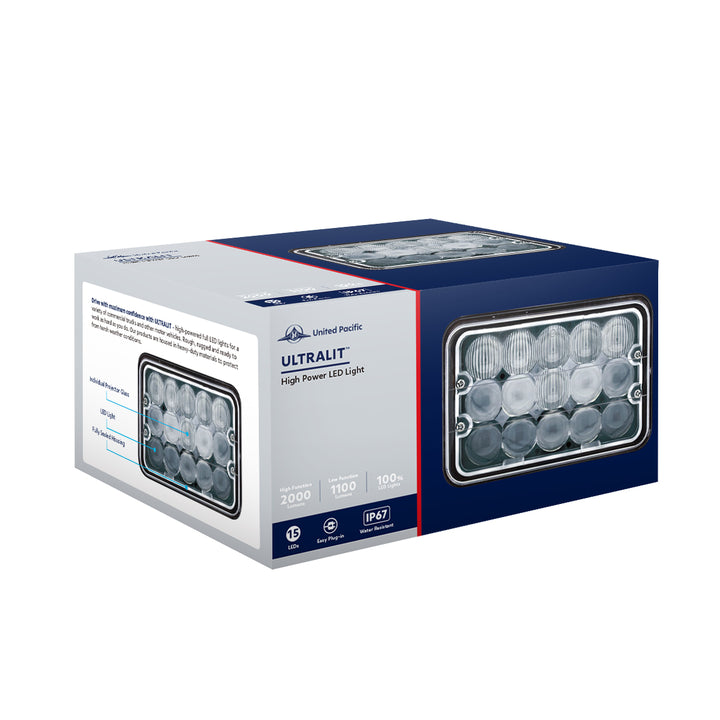ULTRALIT - 15 High Power LED Projector Rectangular Light - View 2