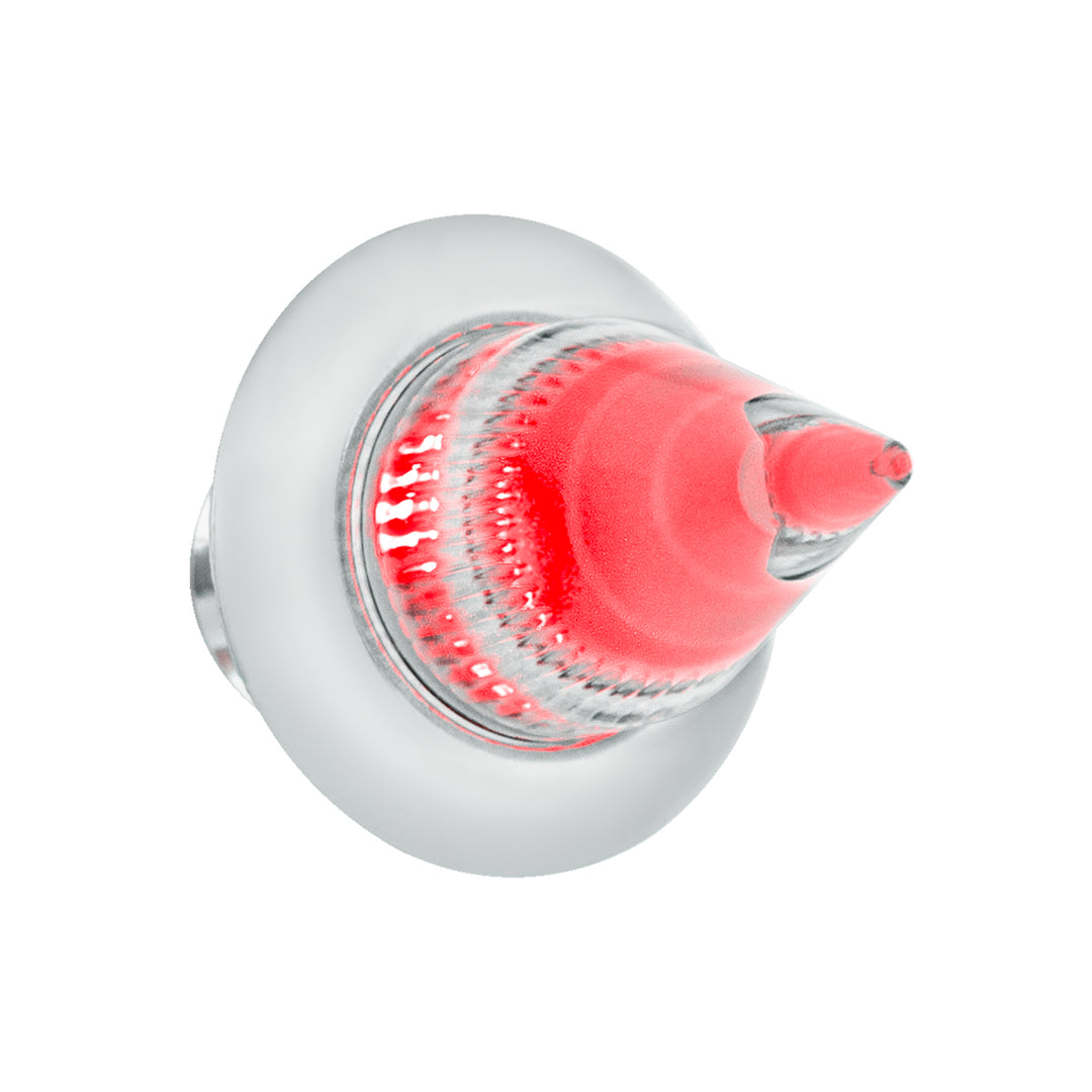 4 LED Dual Function 3/4" Mini Spike Light With SS Bezel (Clearance/Marker) - Red LED/Clear Lens - View 1