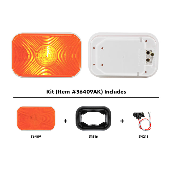 Rectangular Turn Signal Light Kit - Amber Lens - View 1