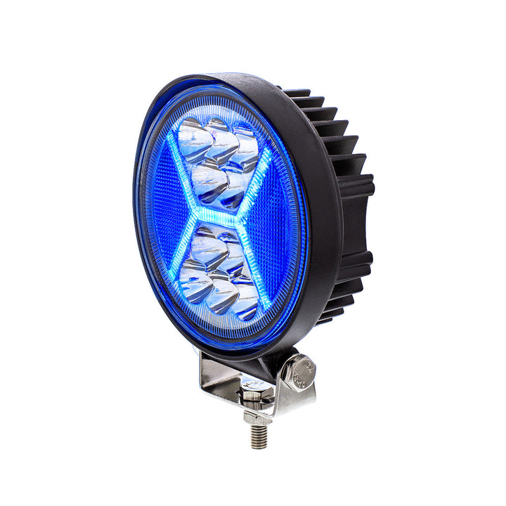 4.5" 24 High Power LED Work Light With "X" Blue Light Guide - View 3