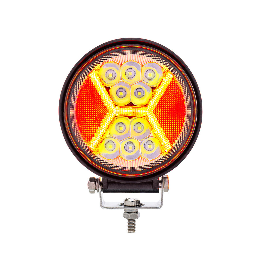 4.5" 24 High Power LED Work Light With "X" Red Light Guide - View 1