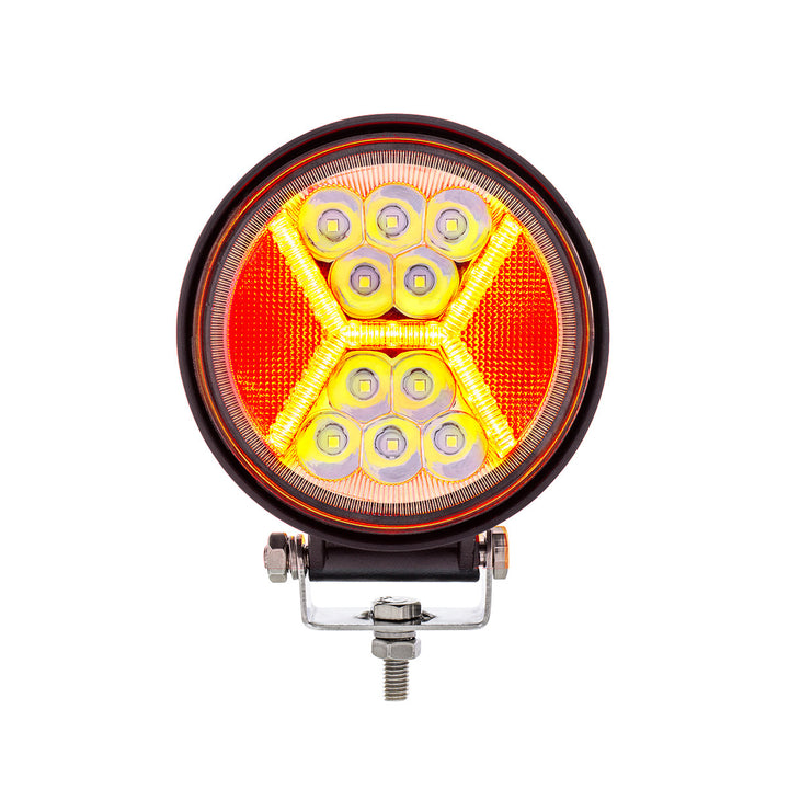 4.5" 24 High Power LED Work Light With "X" Red Light Guide - View 1