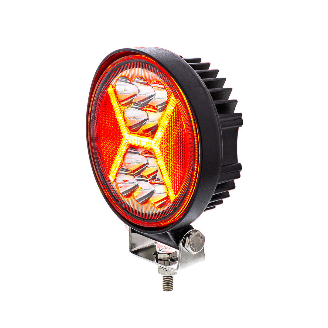4.5" 24 High Power LED Work Light With "X" Red Light Guide - View 3