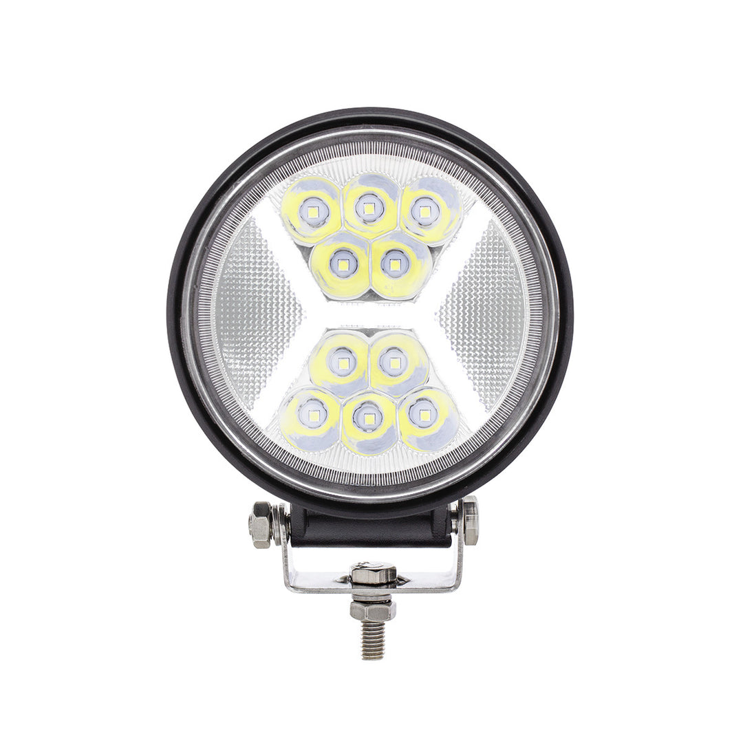 4.5" 24 High Power LED Work Light With "X" White Light Guide - View 1