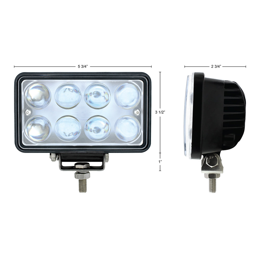 8 High Power LED Rectangular Work Light With Projector Lens - View 5