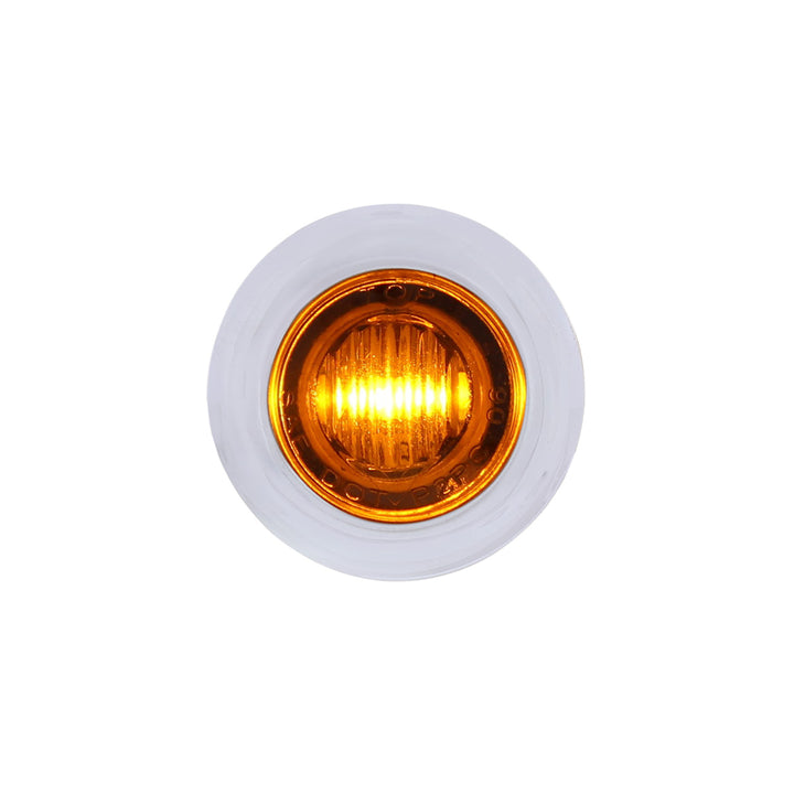 3 LED Dual Function 3/4" Mini Auxiliary/Utility Light With Bezel &amp; Washer - Amber LED/Amber Lens - View 1