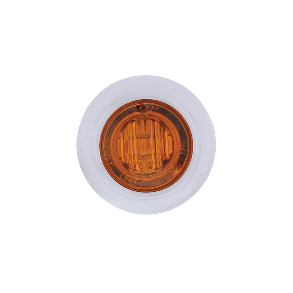3 LED Dual Function 3/4" Mini Auxiliary/Utility Light With Bezel & Washer - Amber LED/Amber Lens - View 2