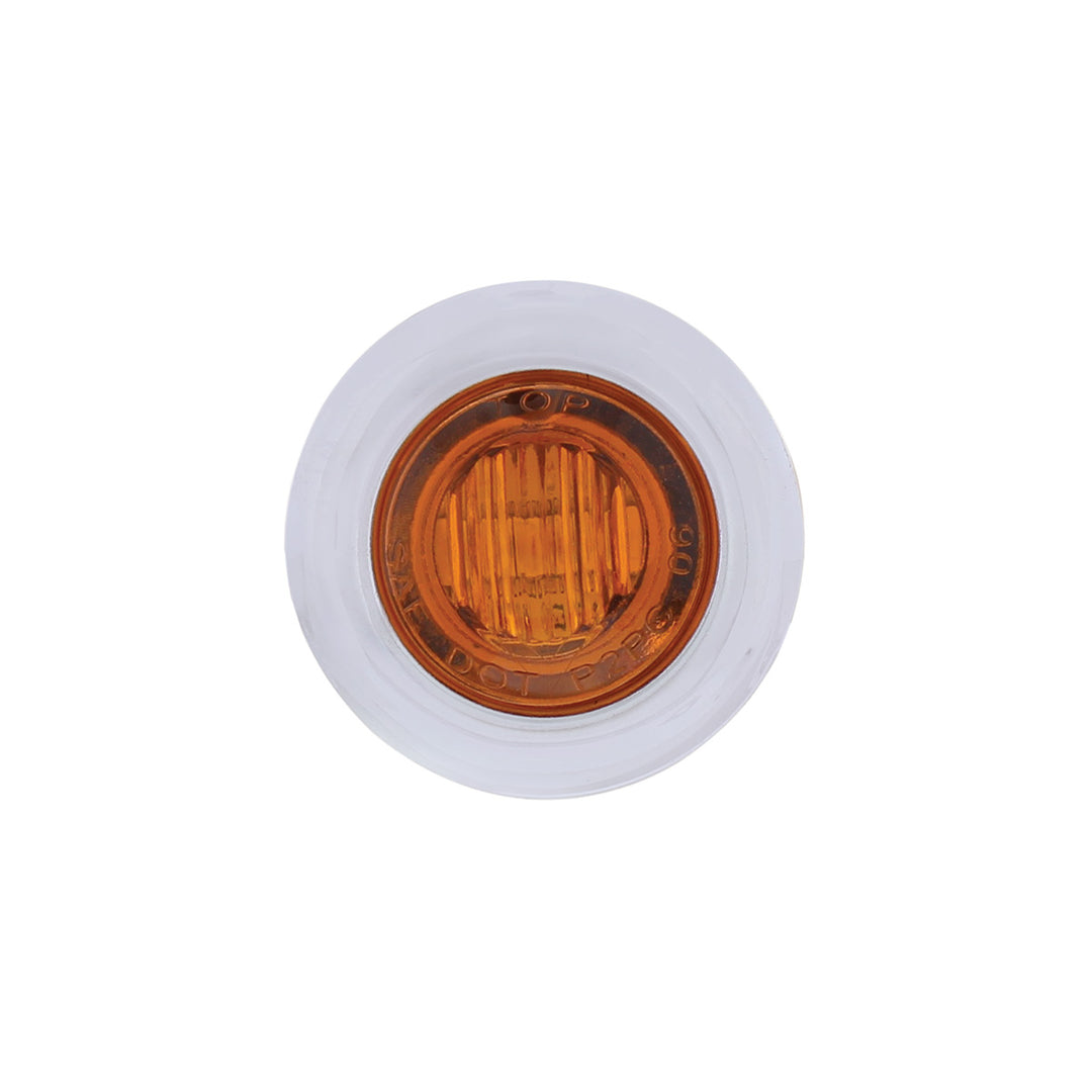 3 LED Dual Function 3/4" Mini Auxiliary/Utility Light With Bezel &amp; Washer - Amber LED/Amber Lens - View 2