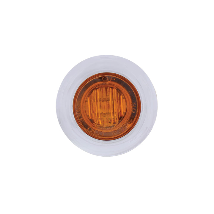 3 LED Dual Function 3/4" Mini Auxiliary/Utility Light With Bezel &amp; Washer - Amber LED/Amber Lens - View 2