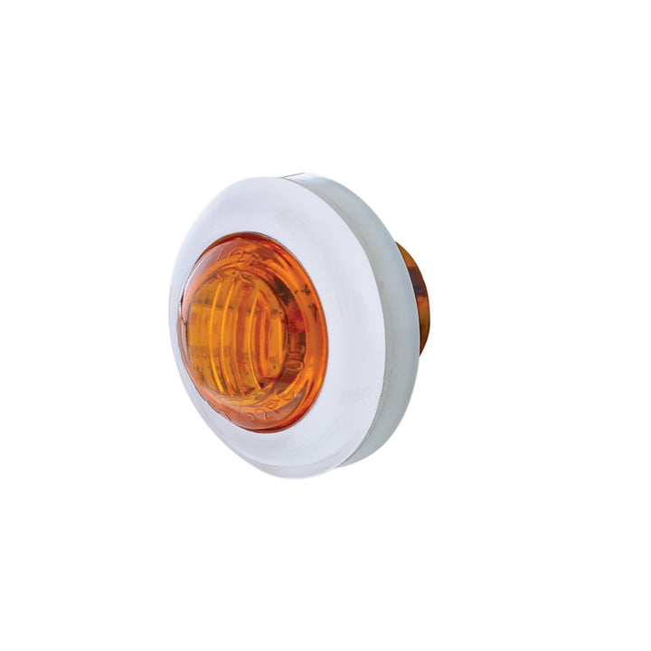 3 LED Dual Function 3/4" Mini Auxiliary/Utility Light With Bezel &amp; Washer - Amber LED/Amber Lens - View 3