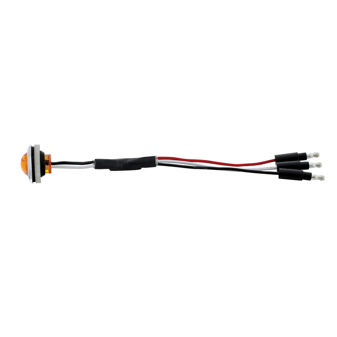 3 LED Dual Function 3/4" Mini Auxiliary/Utility Light With Bezel &amp; Washer - Amber LED/Amber Lens - View 4