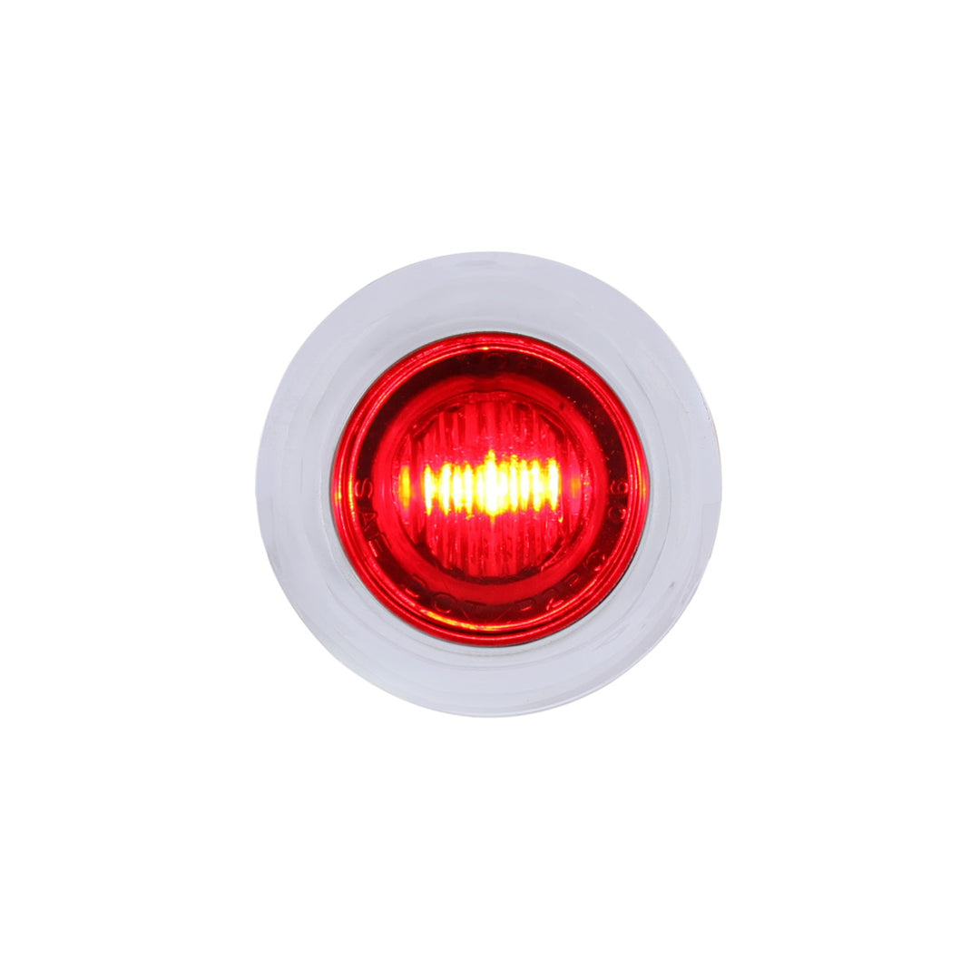 3 LED Dual Function 3/4" Mini Auxiliary/Utility Light With Bezel &amp; Washer - Red LED/Red Lens - View 1
