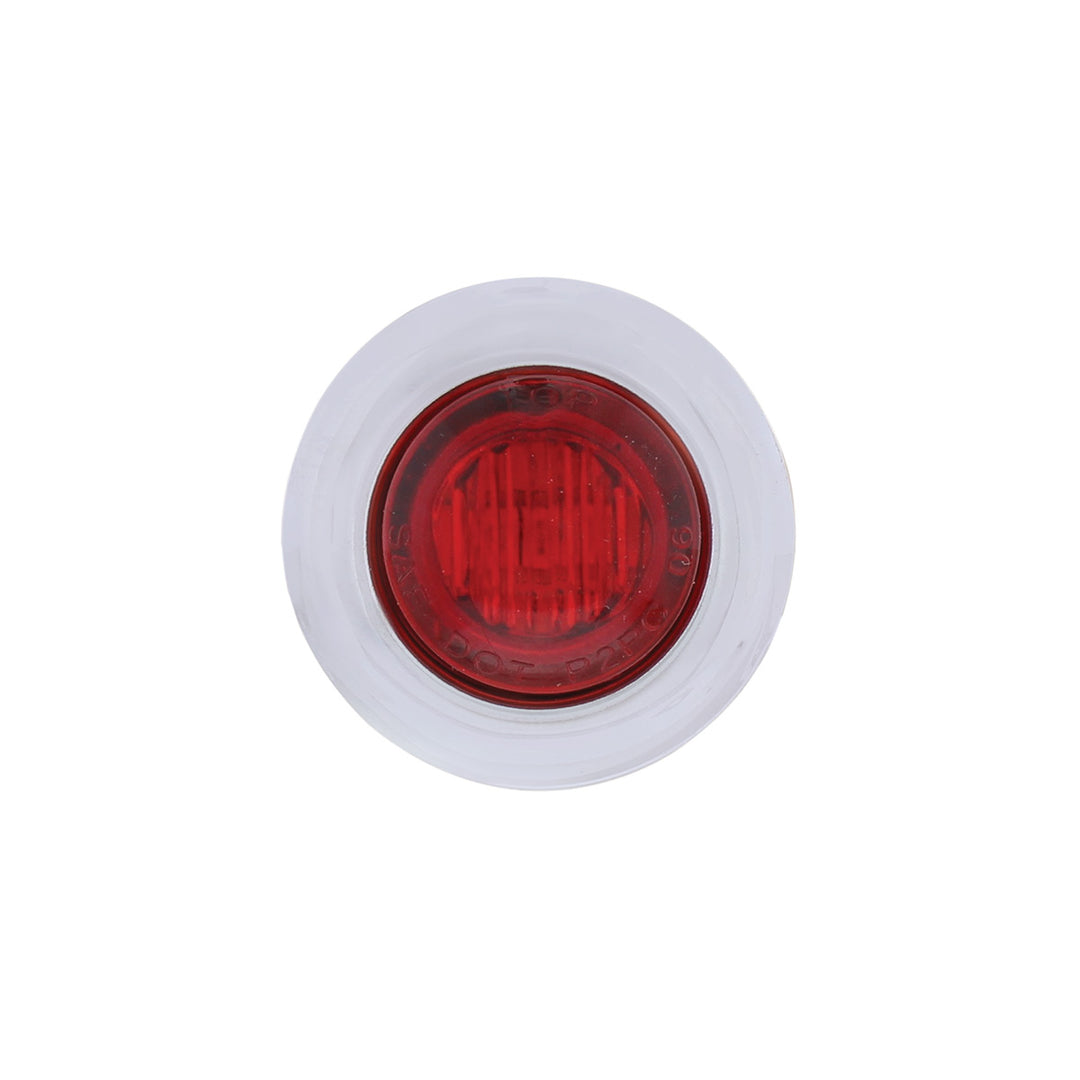 3 LED Dual Function 3/4" Mini Auxiliary/Utility Light With Bezel &amp; Washer - Red LED/Red Lens - View 2