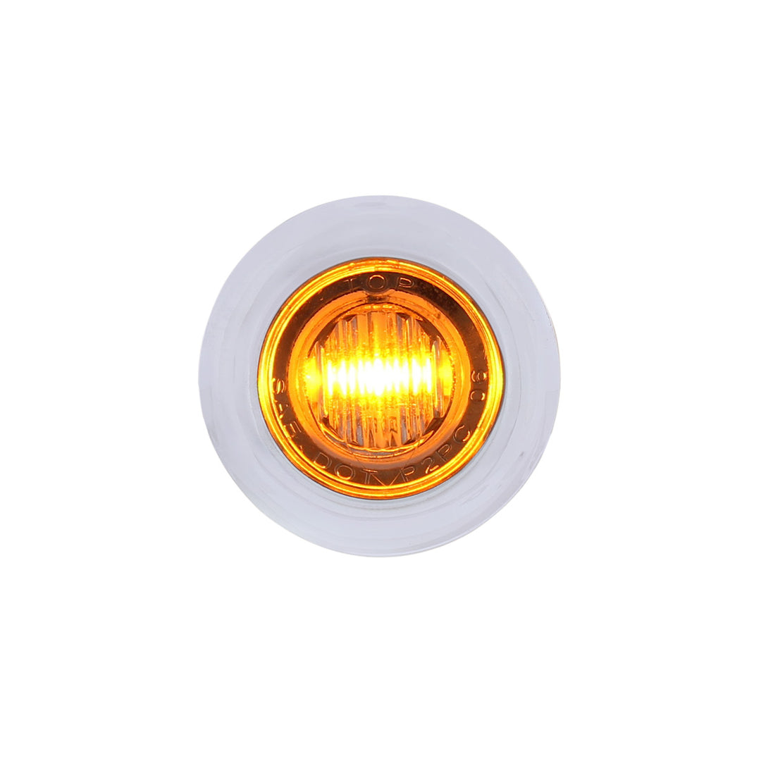 3 LED Dual Function 3/4" Mini Auxiliary/Utility Light With Bezel &amp; Washer - Amber LED/Clear Lens - View 1